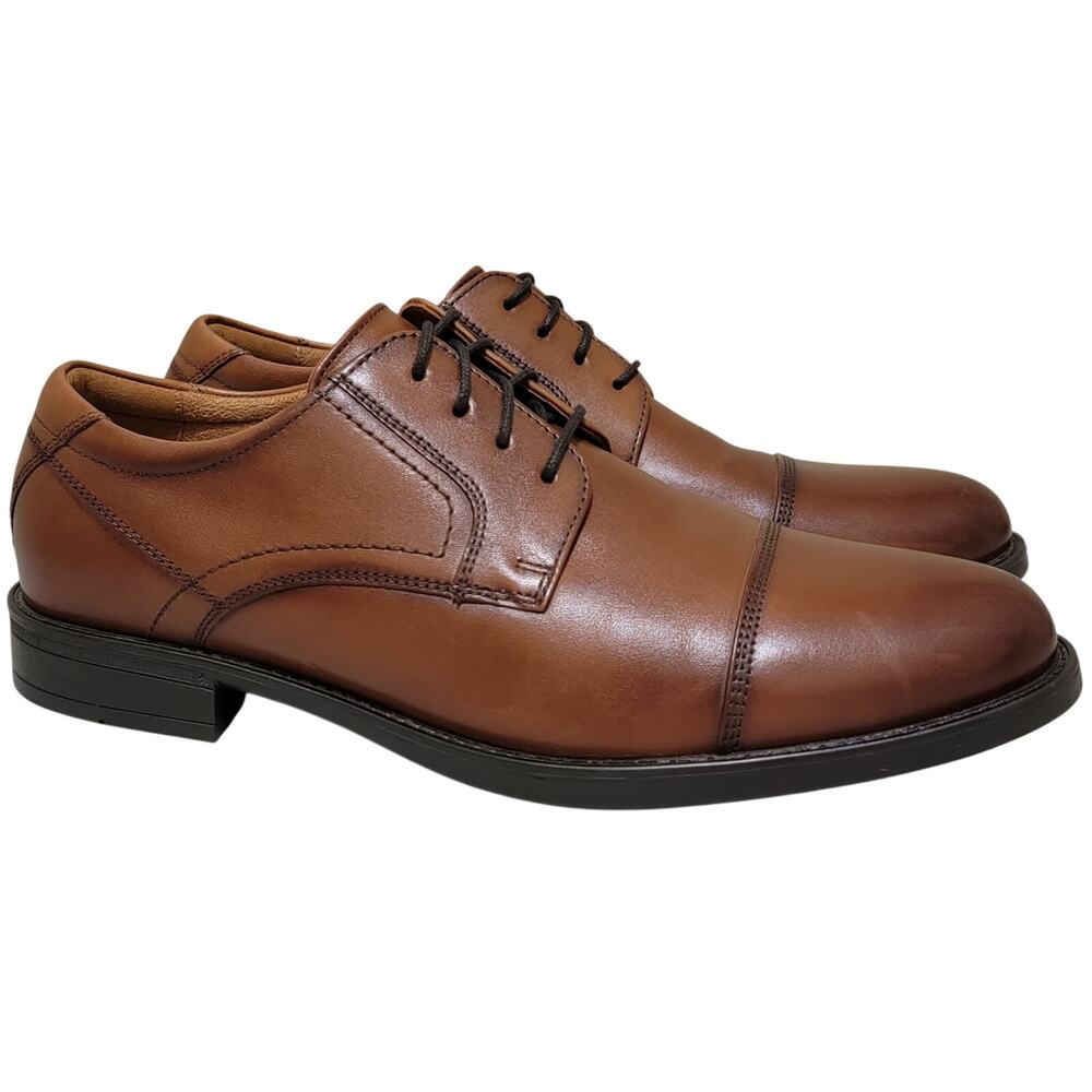 Florsheim Men Center Cap Toe Derby Oxfords Size US 9M Cognac Brown Leather